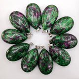 Natural Gemstone Teardrop Pendant Water Drop Chakra Healing Gemstone Charm for DIY Necklace Making
