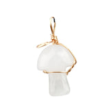 20mm Natural Crystal Mushroom Pendant  Wire-Wrapped Gemstone DIY Jewelry for Gifts