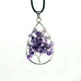 Tree of Life Birthstone Sterling Silver Pendant Necklace Jewelry  Natural Healing Crystals Quartz  Necklace for unisex