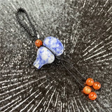 Natural Agate Crystal Gourd Keychain, Hand Braided Cord Lucky Hulu Charm Wealth Prosperity Safety Bag Pendant for Men Women