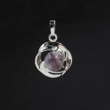 Crystal small flower pendant necklace is popular in Europe and America Pressed Flower Circle Frame Pendant with Yellow Gold