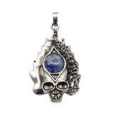 Dark Culture Silver Skull Fire Charm • Vintage Biker Flame Skeleton Replacement Pendant • Unisex Rocker Hip Hop Halloween Jewelry Gifts