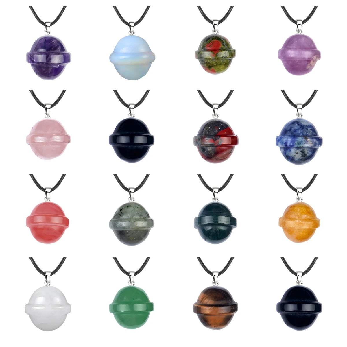 UFO Planet Crystal Necklace | 20mm Natural Quartz Pendant Creative Space-Themed Jewelry