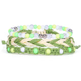 Stackable 3-Layer Summer Beach Bracelet - Colorful Seed Bead & Braided Cord Jewelry - Adjustable Friendship Gift