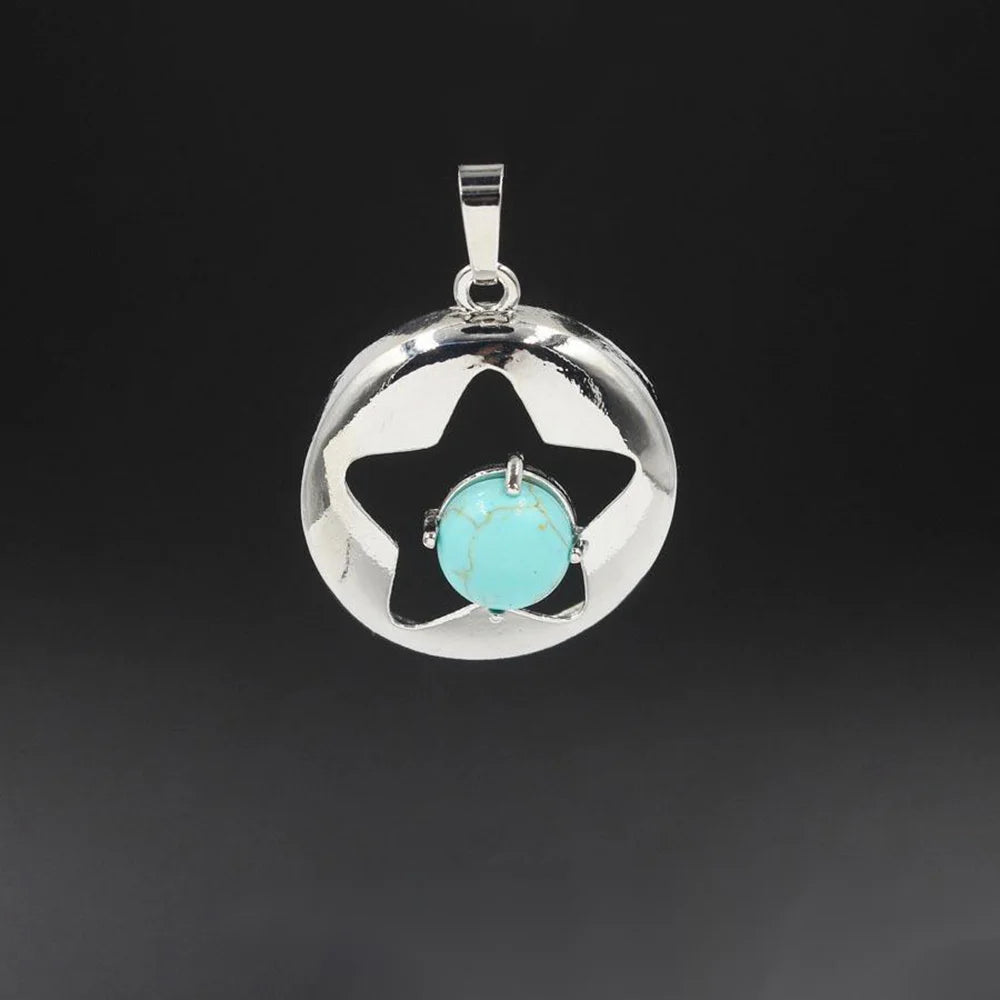 Crystal hollow Star Pendant Necklace Fashion Pendant Natural Sterling Silver Pentagram with 18 Inch Chain Necklace For Women