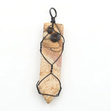 Retro natural crystal sword shaped manual winding pendant pine Opal Pendant Natural Amethyst Gemstone Big Pointed Sword Arrow