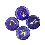 25mm Natural Crystal Angel Symbol Stones | 4 Archangel Rune Healing Ornament Set
