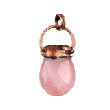 Mystic Crystal Potion Jar Pendant - Antique Bronze Capped Waterdrop Gemstone Magic Spell Purse Amulet for Necklace