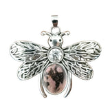 Silver Butterfly Oval Gemstone Pendant for Making Jewelry #SP1504S