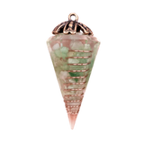 Wholesale Natural Crystal Resin Pendulum | Orgone Hexagonal Cone with Copper Coil for Dowsing & Chakra Healing