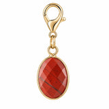 Oval Faceted Natural Gemstone Pendant Charms Gold Plated Bezel Wrapped Crystal Pendant for Jewelry Making DIY Necklace Earrings