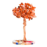 Handmade Natural Crystal Agate Tree Resin Base Figurine Engraving Rose Quartz Small Home Ornament Good Luck Love Christmas