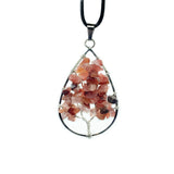 Tree of Life Birthstone Sterling Silver Pendant Necklace Jewelry  Natural Healing Crystals Quartz  Necklace for unisex