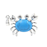 Natural Gemstone Crab Pendant | Silver-Tone Alloy Animal Charm for DIY Jewelry