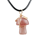 Bohemian Mushroom Crystal Necklace | 15×20mm Gemstone Pendant Vacation & Party Gift