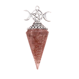 Triple Moon Pentacle Orgone Pendulum Pendant Resin Crystal Dowsing Charm for Wicca & Spiritual Jewelry