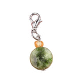10MM Faceted Disc Gemstone Pendant Charm Tag with Lobster Clasp  Healing Crystal Stone Charm for Keychain #SP1895