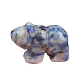 Mini Hand-Carved Natural Crystal Polar Bear Figurine - Gemstone Animal Totem Statue for Desk Decor Pocket Healing Crystals Gift