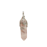 Natural Crystal Hexagonal Point Pendant • Copper Wire Wrapped Double Spiral Crystal Charm • Healing Chakra Gemstone Jewelry Making Accessory