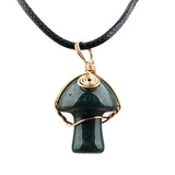 Bohemian Mushroom Crystal Necklace | 15×20mm Gemstone Pendant Vacation & Party Gift