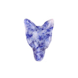Handmade Craved 1 Inch Mini Wolf Head Crystal Figurine Ornament for Home Decor Meditation, Reiki & Spiritual Gift #SP1887