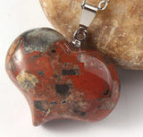 Boho Natural Crystal Heart Pendant, Polished Heart‑Shaped Healing Gemstone with Connector Bail, Reiki Meditation Energy Stone Amulet Pendant Bulk Supply