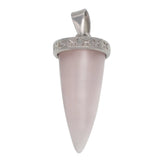 Multi‑Variety Bullet Cone Natural Stone Pendant, Retro Pattern Silver Cap Crystal Point Charm, DIY Jewelry‑Making Supply, Witchy Spiritual Reiki Amulet Pendant
