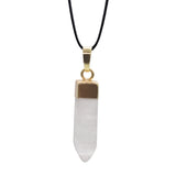 Multi‑Style Natural Stone Point Pendant, Gold Plated Cap Crystal Obelisk Charm, Boho Spiritual Necklace Pendant for Women