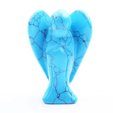 1.5Inch Gemstone Angel Figurine #SP1930 Hand Carved Pocket Healing Crystal Statue Perforated Spiritual Pendant for DIY Jewelry, Yoga Decor & Christmas Gifts