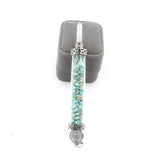 Natural Crystal Chip Glass Bottle Wand Pendant, Reiki Chakra Healing Crystal Point Wand Charm for Necklace Jewelry Making Meditation