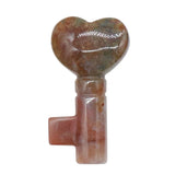 Symbolic Heart Key Crystal Pendant | 22×39mm Multi-Gemstone Charm Chakra Healing Jewelry
