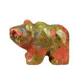 Mini Hand-Carved Natural Crystal Polar Bear Figurine - Gemstone Animal Totem Statue for Desk Decor Pocket Healing Crystals Gift