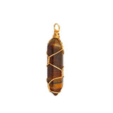 Natural Quartz Crystal Pendant Handmade Wire Wrapped Hexagonal Point Healing Chakra Reiki Stone Necklace for Women Men