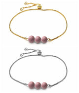 Dainty 3 Natural Chakra Gemstone Bead Bracelet Adjustable Slider Gold Plated Alloy Chain Crystal Bracelet Friendship Energy Healing Jewelry Gift