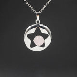 Crystal hollow Star Pendant Necklace Fashion Pendant Natural Sterling Silver Pentagram with 18 Inch Chain Necklace For Women