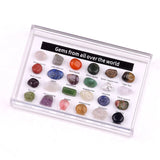 24 Pcs Natural Crystal Gemstone Collection Box - Real Mini Raw Stone Specimens Set - Earth Science Educational Kit for Kids, Healing Crystal Beginners & Mineral Collectors