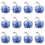 12 PCS Set Natural Crystal Mini Pumpkin Carving Ornament, 20MM Gemstone Pumpkin Figurine, Halloween Home Decoration, Crystal Craft Gift