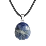 23×25mm Hand-Carved Crystal Footprint Pendant | Natural Gemstone Paw Print Necklace for Healing