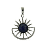 Vintage Sun Burst Gemstone Charm - Spiritual Healing Crystal Pendant Jewelry