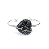 Handmade Black Obsidian Tree of Life Bracelet - Adjustable Copper Wire Wrapped Cuff - Natural Gemstone Healing Crystal Jewelry for Protection & Grounding - Unique Spiritual Gift