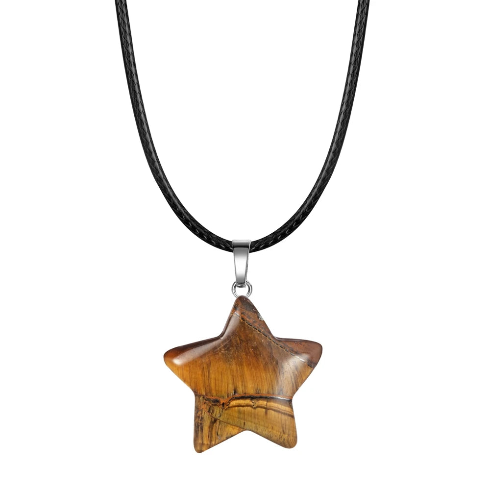 Natural Stone Star Shape Healing Stone Pendant Chakra Crystal Gemstone Charms for Necklace Earring Bracelet Jewelry Making