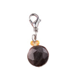 10MM Faceted Disc Gemstone Pendant Charm Tag with Lobster Clasp  Healing Crystal Stone Charm for Keychain #SP1895