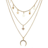 Women Simple Choker Moon Star Choker Necklace Pendant Trendy Necklace Teen Necklace Jewelry for Women and Girls Gift