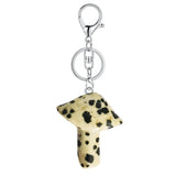 23×28mm Natural Crystal Mushroom Keychain, Healing Gemstone Pendant for Car Keys & Bags