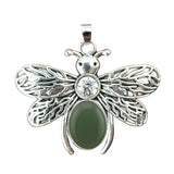 Silver Butterfly Oval Gemstone Pendant for Making Jewelry #SP1504S
