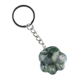 28×30mm Natural Crystal Cat Paw Keychain | Cute Gemstone Pendant Keyring for Animal Lovers