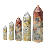 Natural Crazy Lace Agate Crystal Point Tower Polished Hexagonal Obelisk Wand for Home Decor Meditation Crystal Collection Gift