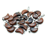 13×18mm Natural Crystal Moon Pendant, Healing Chakra Gemstone Charms for Jewelry Making