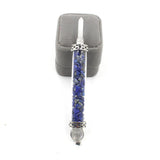 Natural Crystal Chip Glass Bottle Wand Pendant, Reiki Chakra Healing Crystal Point Wand Charm for Necklace Jewelry Making Meditation