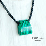 Natural agate crystal fan axe with large hole and thick rope pendant DIY design handmade necklace original national style
